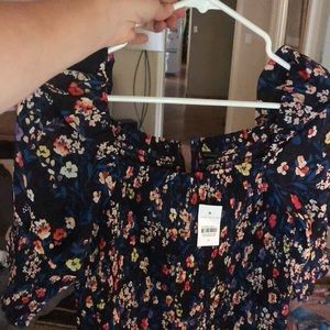 Ann Taylor smocked blue floral maxi dress